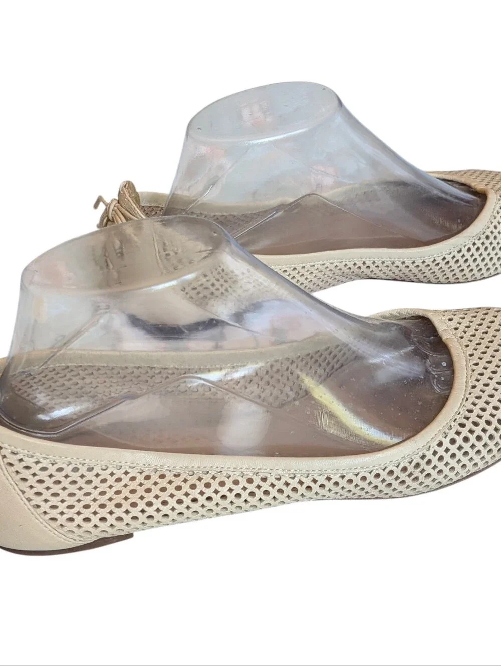 J. Crew Women’s Beige Perforated Ballet Flats Leather Italy 8 Business Casual